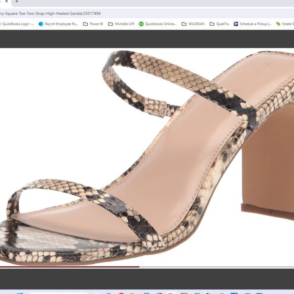 The Drop Womens Avery Square‎ Toe 2 Strap High Heeled Sandal Avery Sand Size 11 - Picture 1 of 12